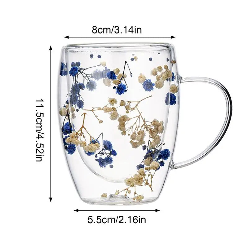 Floral Charm Glass Mug